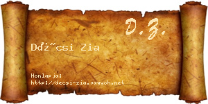 Décsi Zia névjegykártya